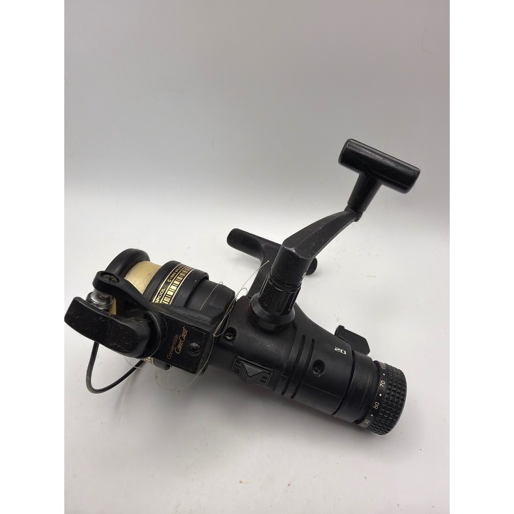 Vintage Zebco 20 Convertible CamCast Spinning Reel Black Made in Korea